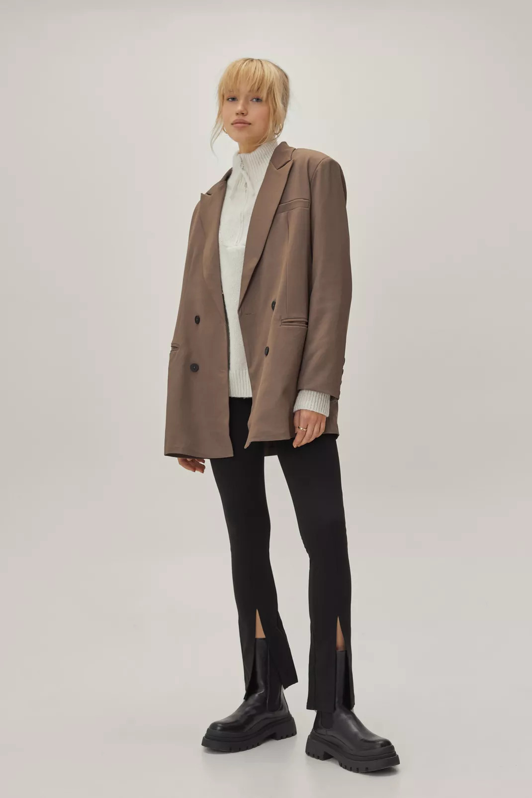 Skinny High Waist Split Hem Trousers | NastyGal (UK, IE)