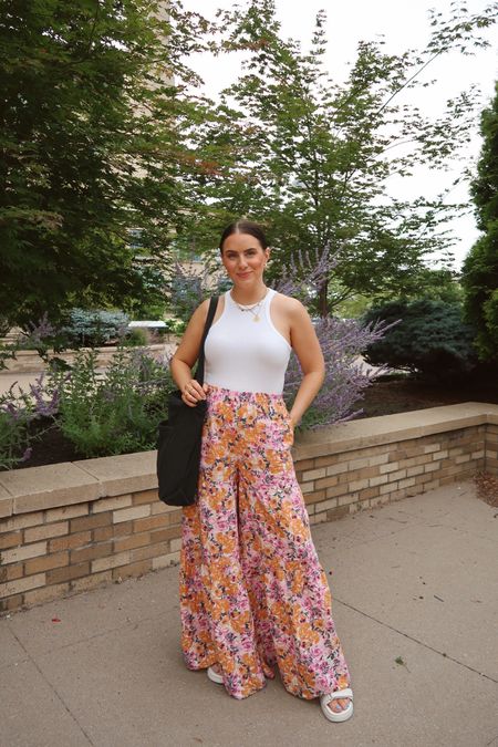 Summer outfit with wide leg pants! Use code LOXRTR on my pants! Bodysuit on sale! Wearing m in all, sandals tts & linked my strapless bra (under $20!)

#summeroutfit #sandals #totebag

#LTKsalealert #LTKSeasonal #LTKitbag