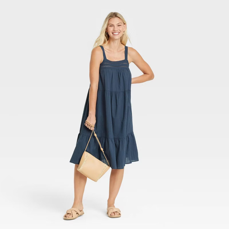 Women's Sleeveless Crochet Trim Dress - Universal Thread™ | Target