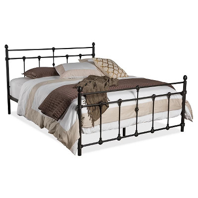 Belinda Chic Iron Metal Platform Bed - Queen - Antique Dark Bronze - Baxton Studio | Target