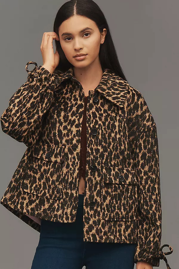 Bow-Sleeve Leopard Jacket | Anthropologie (US)