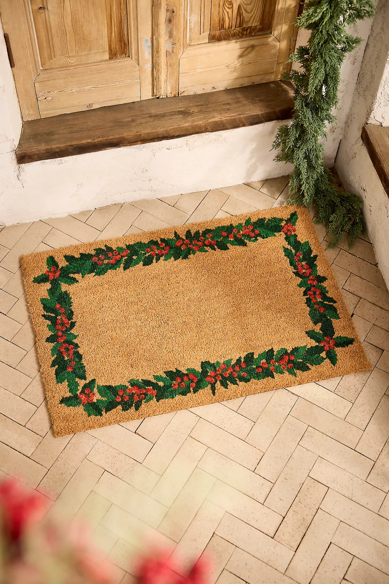 Holly Frame Coir Doormat | Anthropologie (US)