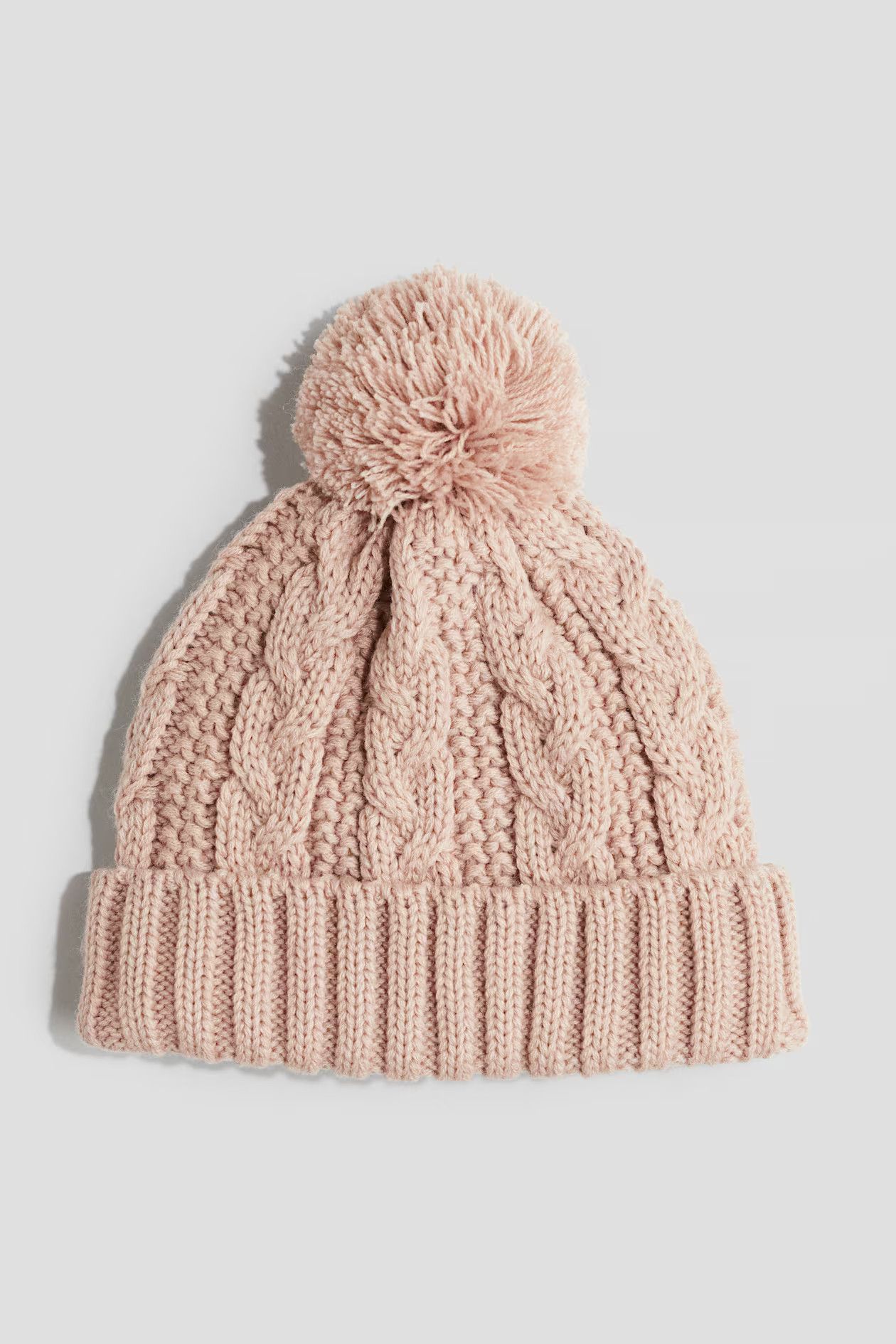 Lined Cable-Knit Beanie - Light dusty pink - Kids | H&M US | H&M (US + CA)