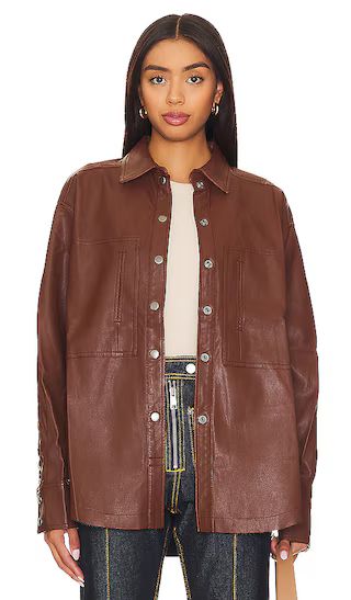 Easy Rider Faux Leather Shacket in Desert Topaz | Revolve Clothing (Global)