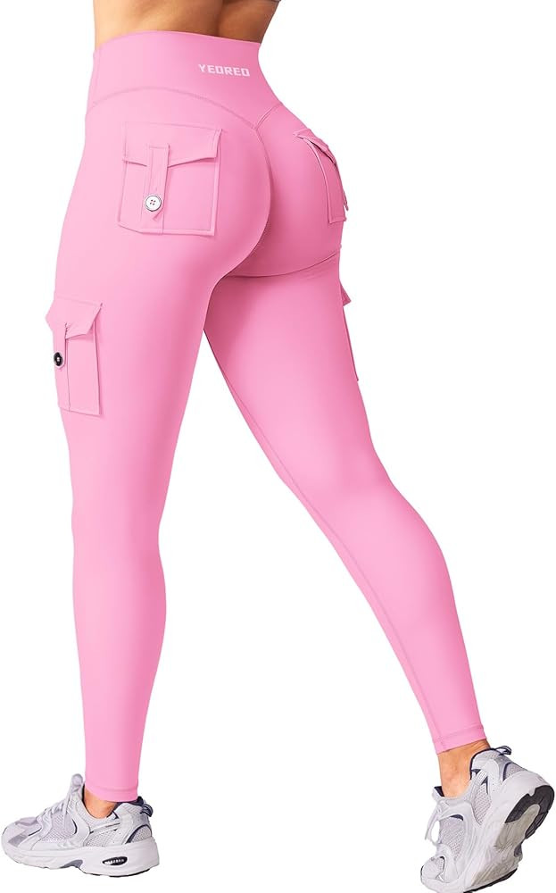 YEOREO CoreFlex Workout Cargo Leggings with Pockets for Women Hidden Scrunch Butt Lifting Legging... | Amazon (US)