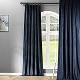 HPD Half Price Drapes Velvet Blackout Curtains For Living Room 25 X 120 Signature Pleated, VPCH-1940 | Amazon (US)