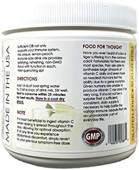 Sufficient-C high-dosed 4000 mg. Non-GMO Vitamin C - Lemon Peach Immune-Ade Drink Mix 250 Gram si... | Amazon (US)