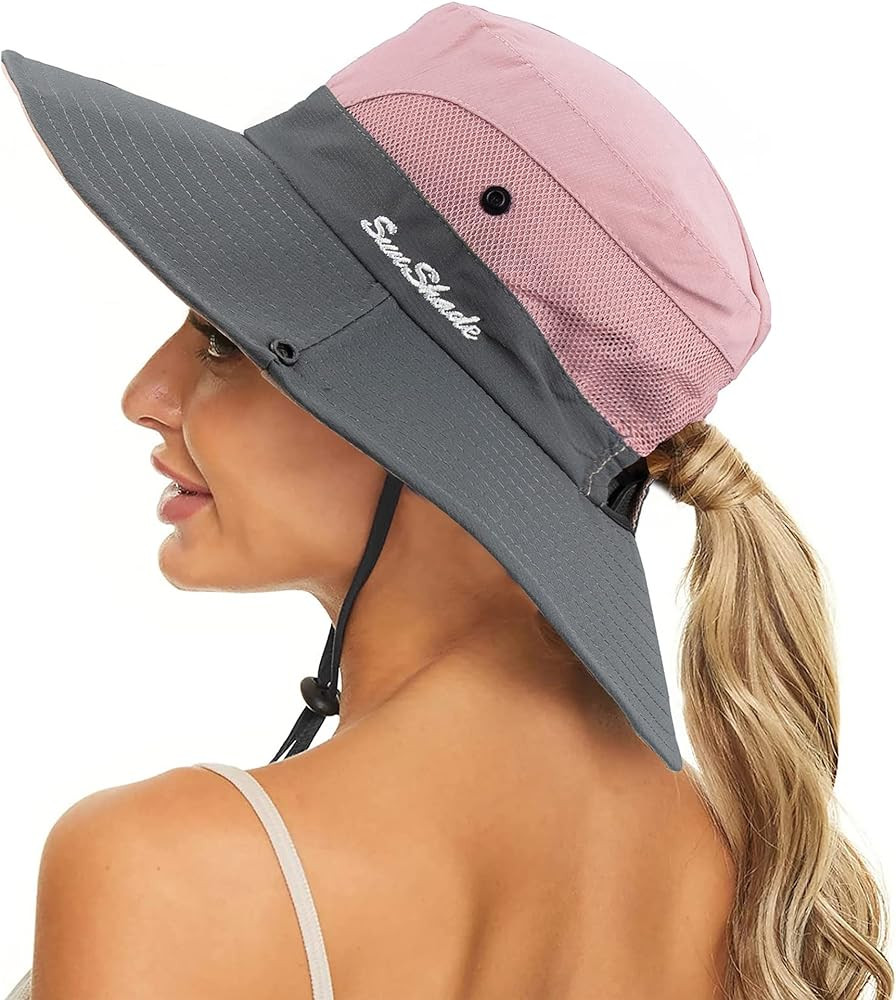 Women's Summer Sun-Hat Ponytail - Outdoor UV-Protection Mesh Wide Brim Foldable Hat with Ponytail... | Amazon (US)