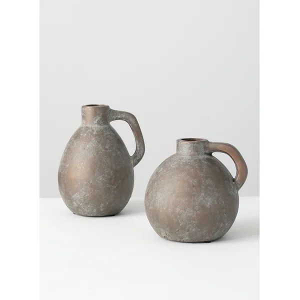 Sullivans Set of 2 Jug Vases 7.25"H & 6"H brown - Bed Bath & Beyond - 31128798 | Bed Bath & Beyond