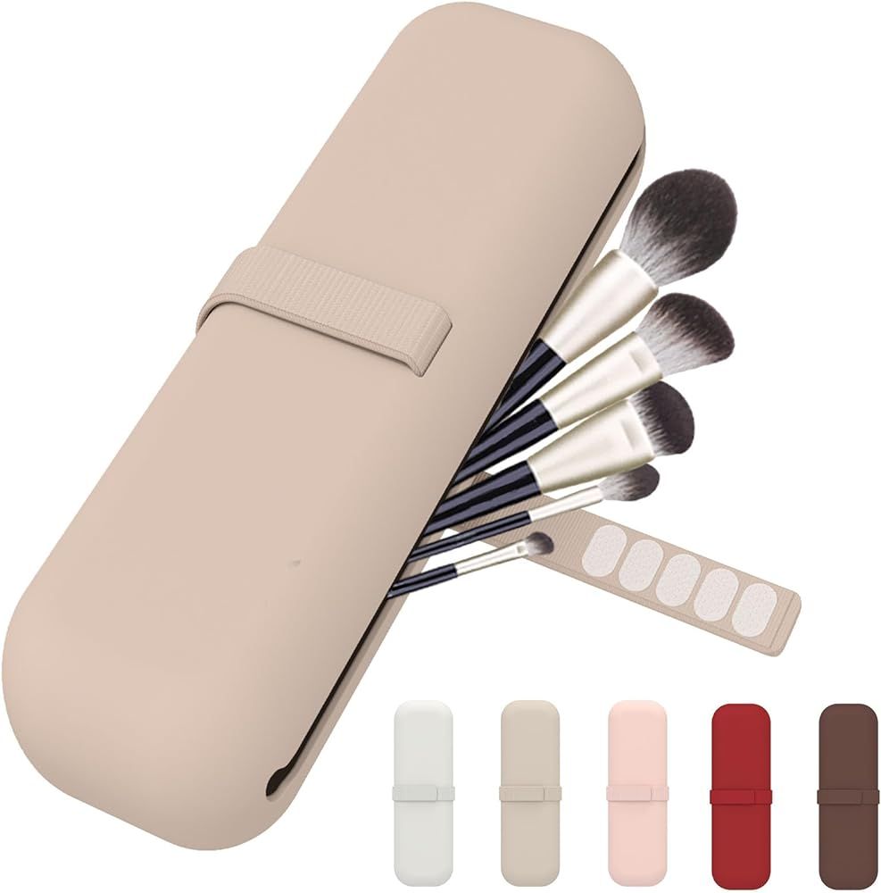 Frimon Makeup Bag Small Silicon Cosmetic Bag Travel Makeup Brush Holder Organizer Aesthetic with ... | Amazon (US)