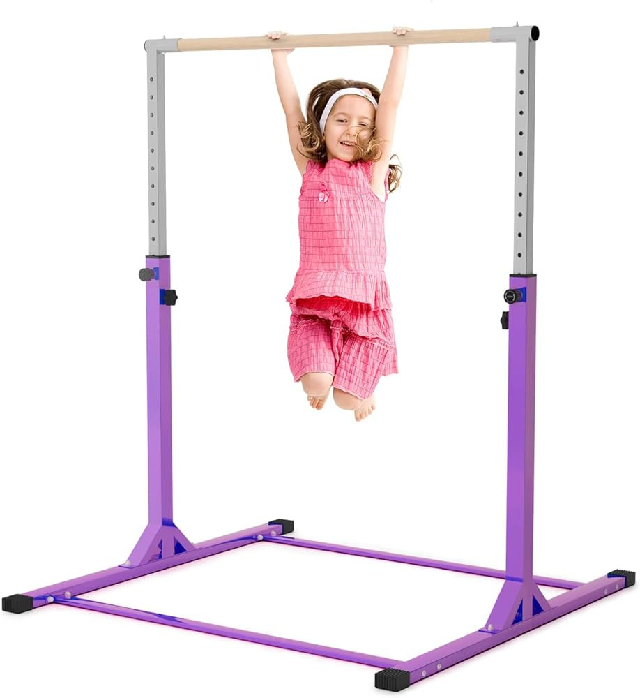 Gymnastics Bar, Adjustable 3FT-5FT Gymnastic Horizontal Bar for Kids Age 3-15 Junior Indoor Home ... | Amazon (US)