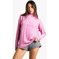 Womens Soft Cable Funnel Neck Jumper - Pink - S | NastyGal UK
