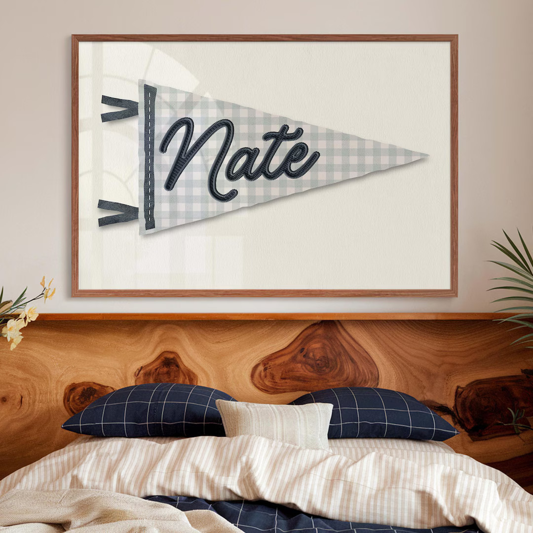 Custom Name Pennant Flag Personalized Pennant Banner Baby Shower Birthday Gift Boho Boys Room Dec... | Etsy (US)