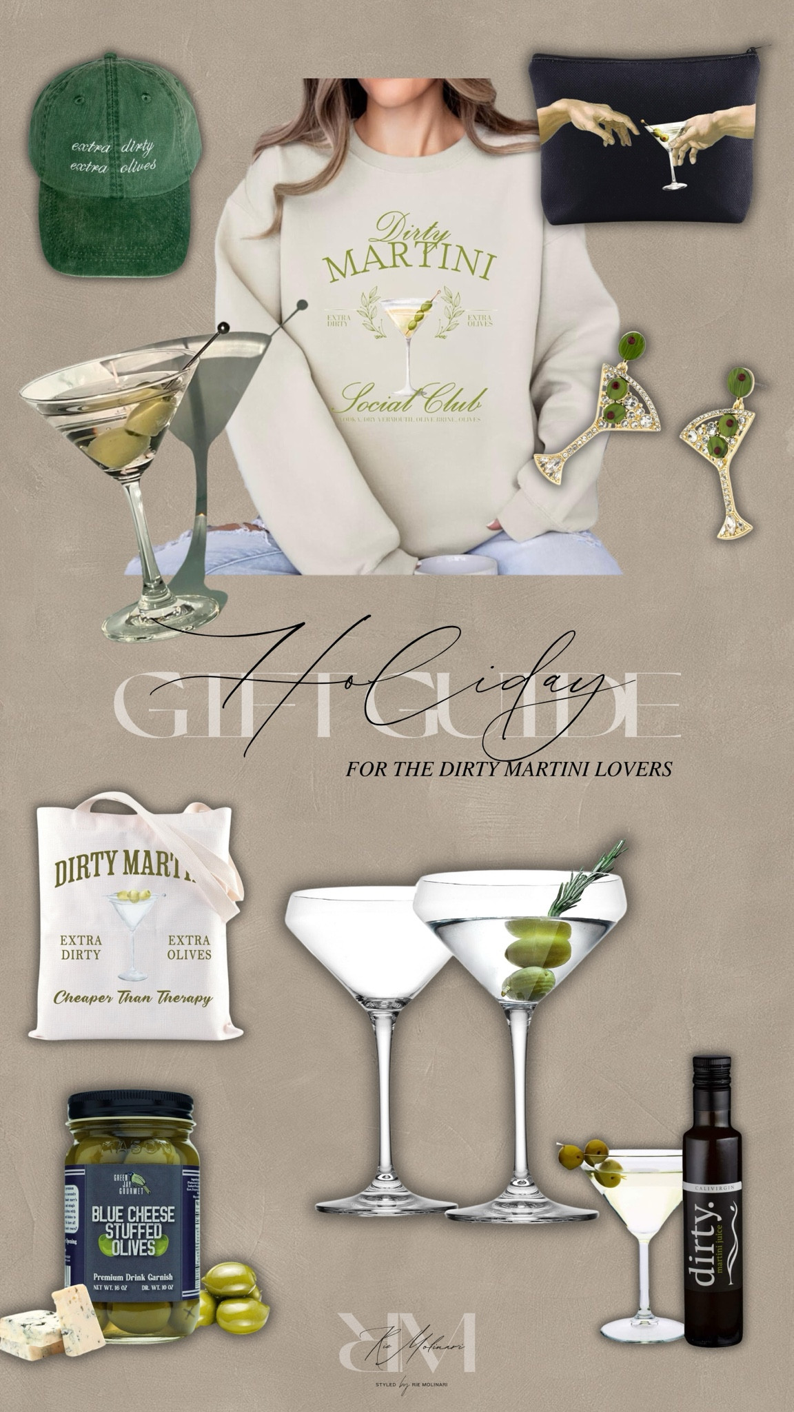 Gifts for the Dirty Martini lovers 🍸

Sweatshirts, Glasses, Cocktails, Jewelry, Gift Guides, gifts for her, Holiday Gifting