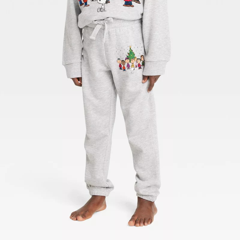 Kids' Peanuts Jogger Pants - Heather Gray | Target