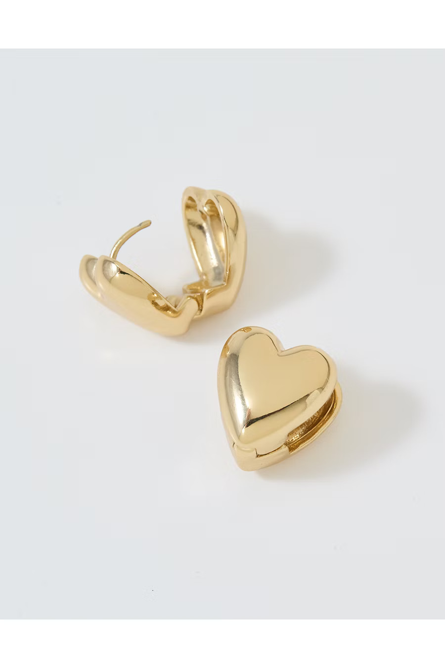 Aerie Bubble Heart Huggie Earrings NULL Gold One Size | Aerie