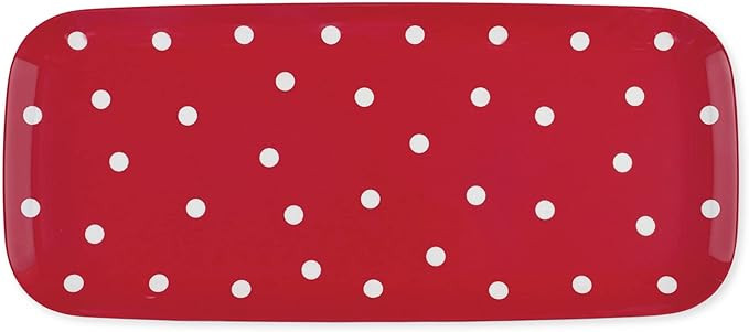 UPware Red Polka Dot Melamine Serving Tray, 15 x 6.5 Inch Rectangular Serving Platter, BPA Free F... | Amazon (US)