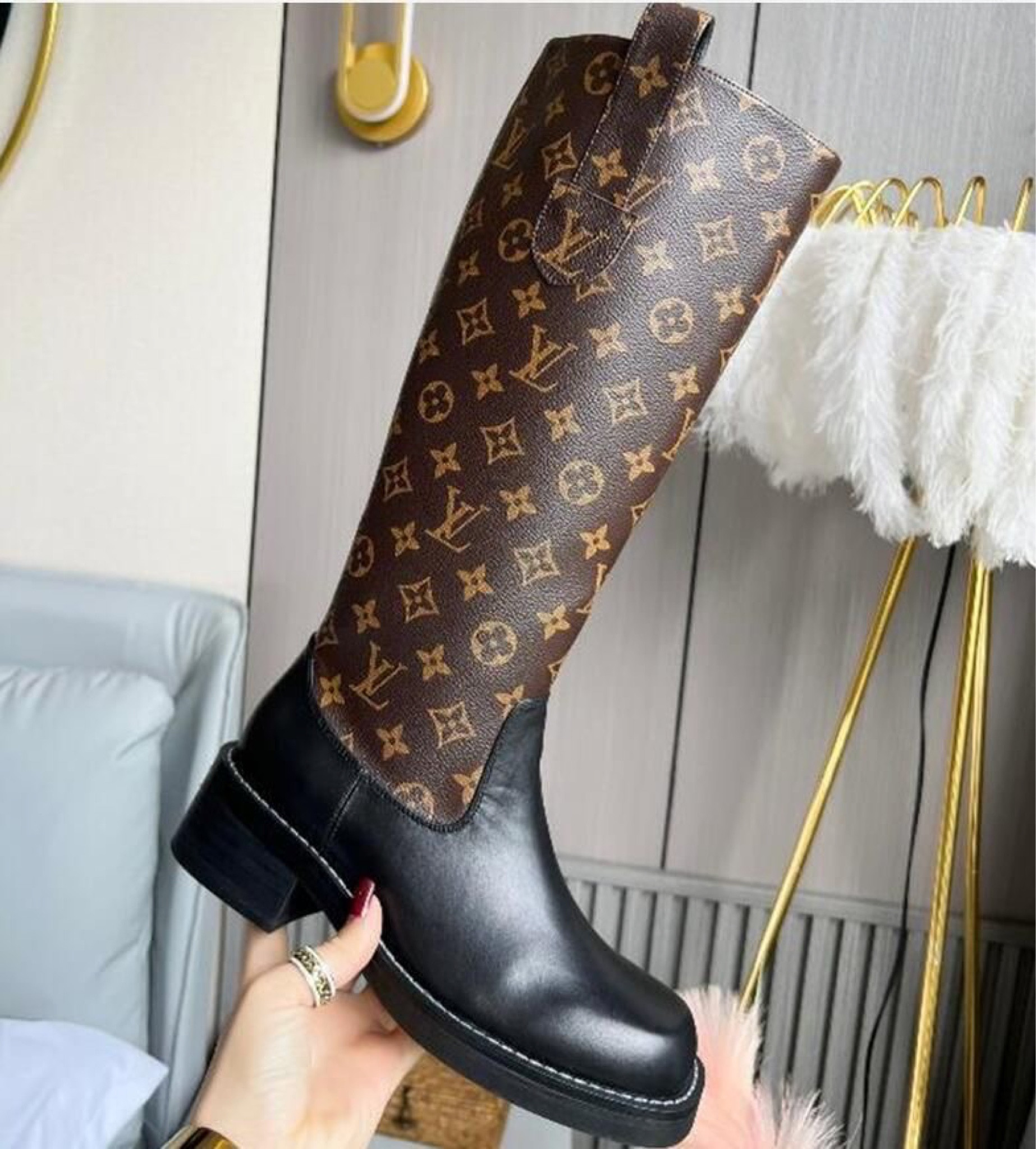 Fashion Bomb Daily - One of the hottest boot designs of the season by @ louisvuitton . These Patti Wedge high boots featuring zip and popper  details and LV monogram accents. Priced at