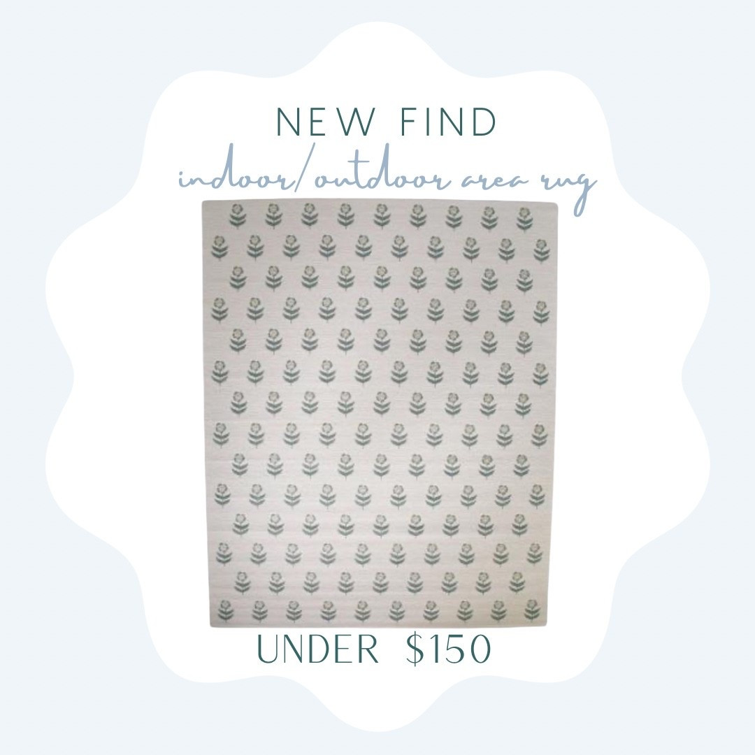 Floral area rug for indoor/outdoor use under $150!