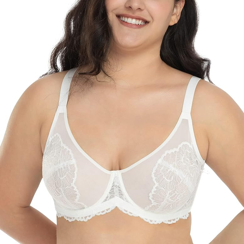 HSIA Minimizer Bra for Women Full Coverage Lace Plus Size Compression Bra Unlined Bras with Underwir | Amazon (US)