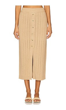HEVRON Mia Skirt in Wheat from Revolve.com | Revolve Clothing (Global)