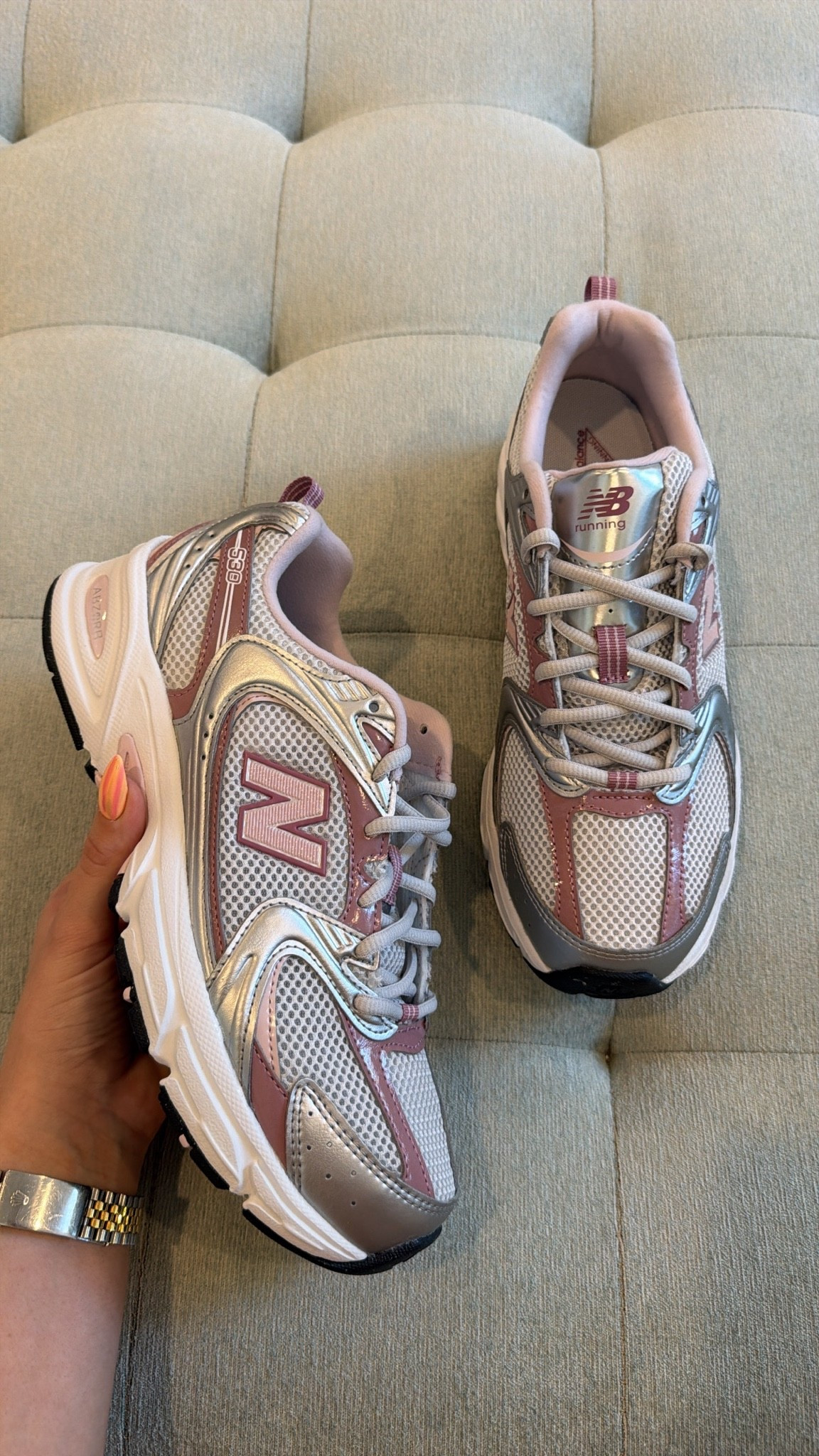 pink, mauve, and silver sneakers on sale! i wear the 9

#LTKSeasonal #LTKSaleAlert #LTKActive