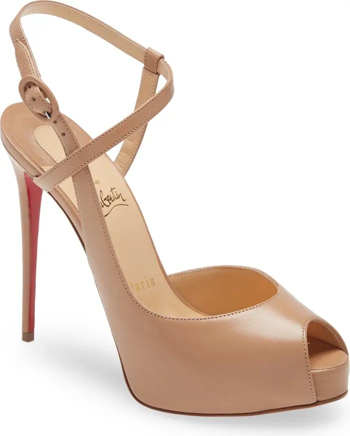 Christian Louboutin Jenlove Ankle Strap Peep Toe Stiletto | Nordstrom | Nordstrom