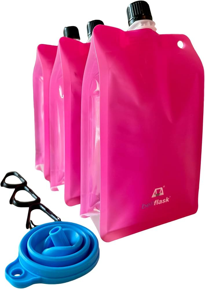 BellFlask - 15 oz. Flask, Patented, Flexible, Metal-Free, Reusuable, Plastic, BPA-Free with Carab... | Amazon (US)