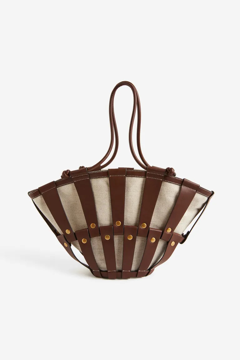 Canvas-detail Shopper - Dark brown - Ladies | H&M US | H&M (US + CA)