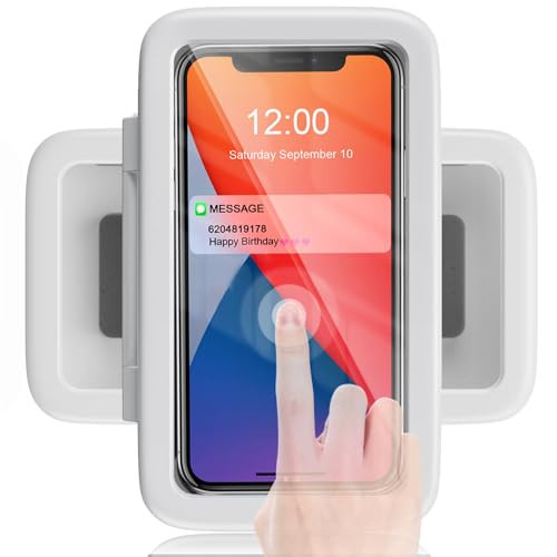 LC-dolida Shower Phone Holder Waterproof, 480° Rotatable Adjustable Bathroom Wall Phone Mount Stand, Anti-Fog High Sensitivity iPhone Case, Anti Fog Case Bathroom Accessories for 4-7'' Cellphones | Amazon (US)