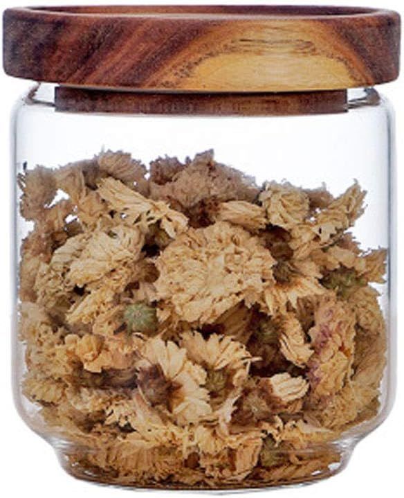 Keledz Glass Storage Jar with Wood Lids, Airtight Sealed Clear Borosilicate Glass Canister Kitche... | Amazon (US)