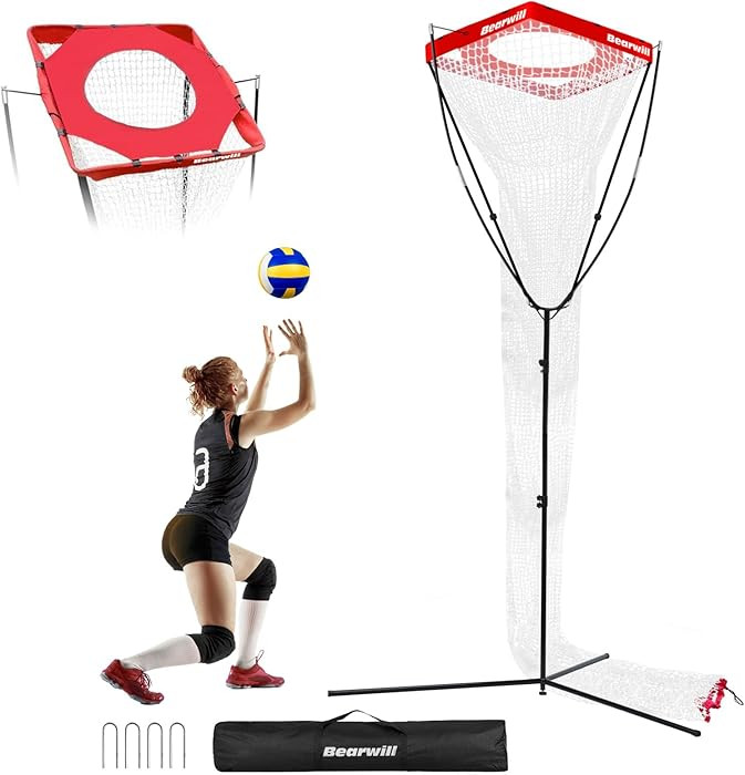 Bearwill Volleyball Setter Trainer Net, Volleyball Training Equipment Adjustable Angle Height 8-1... | Amazon (US)