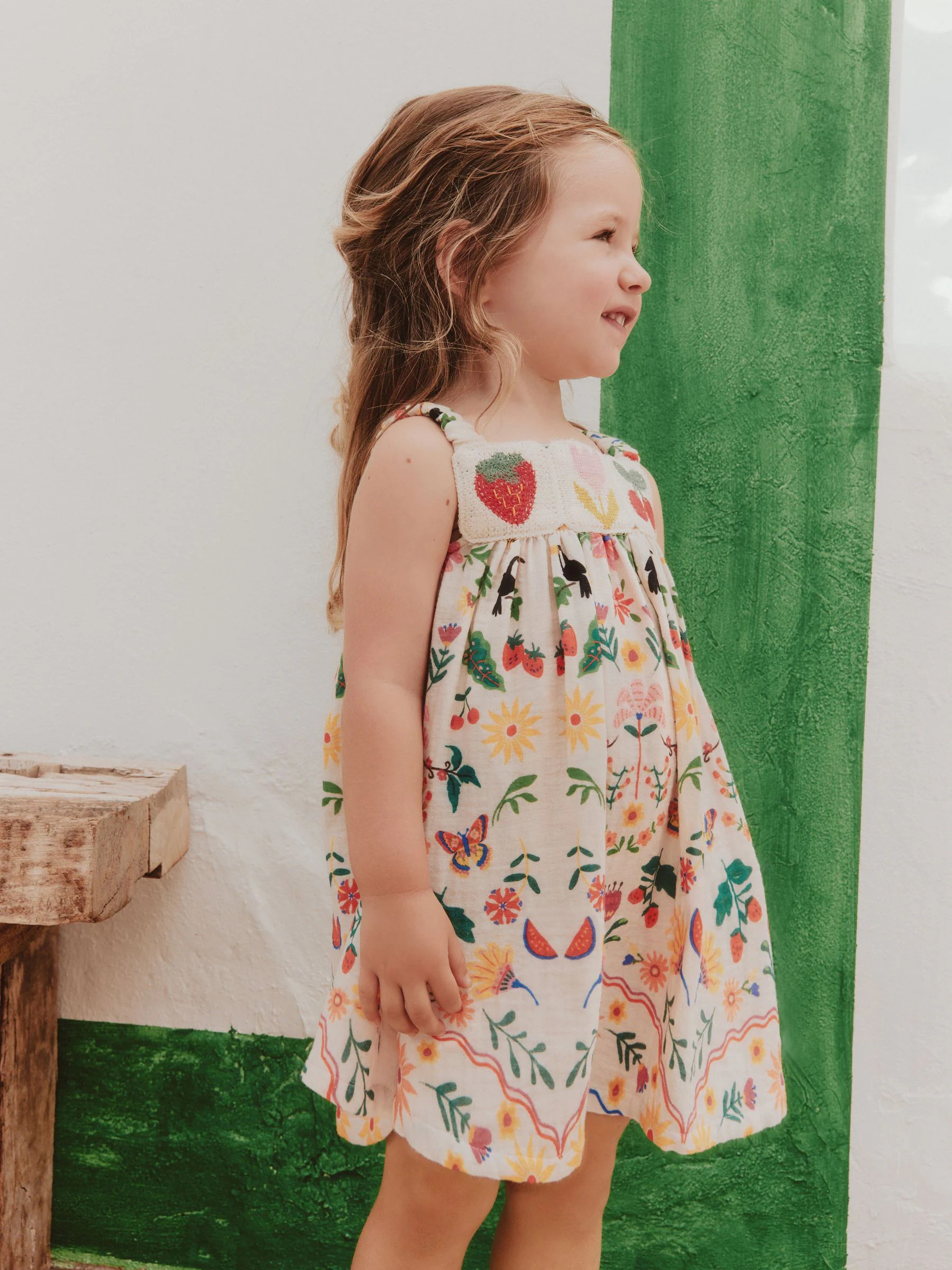 Buy Mirror Print Crochet Trim Textured Dress (3mths-8yrs) from Next USA | Next US