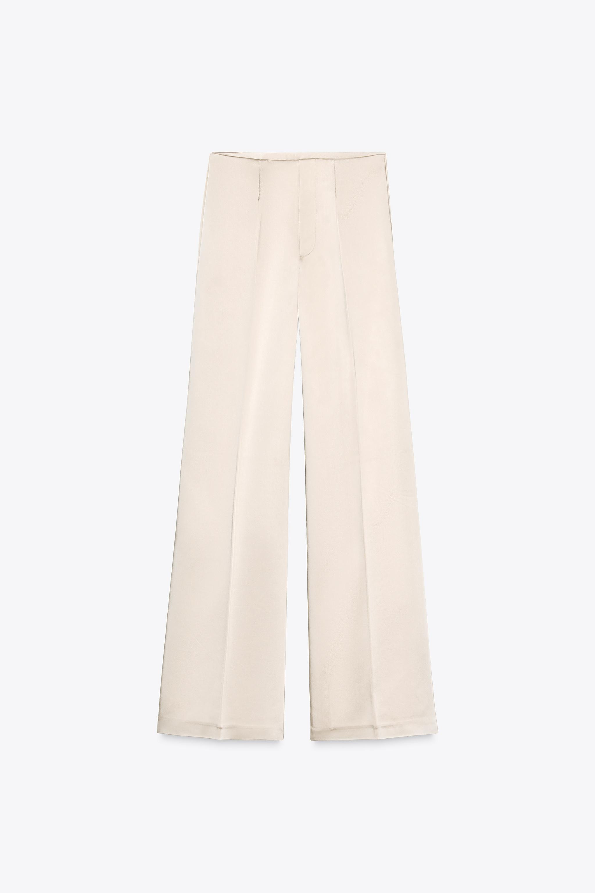 HIGH-WAISTED SATIN PANTS | Zara US