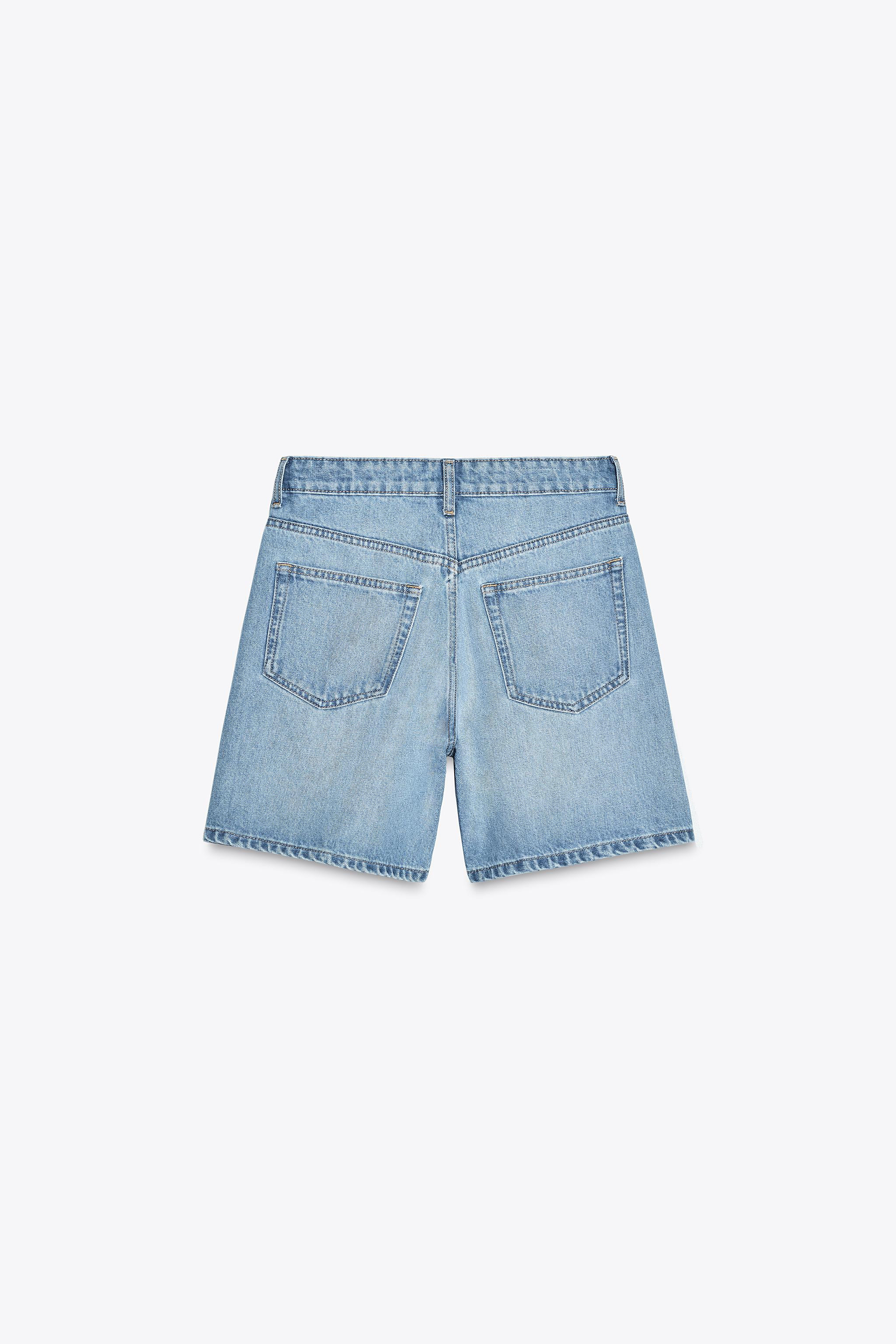 TRF MID-RISE DENIM BERMUDA SHORTS | Zara UK