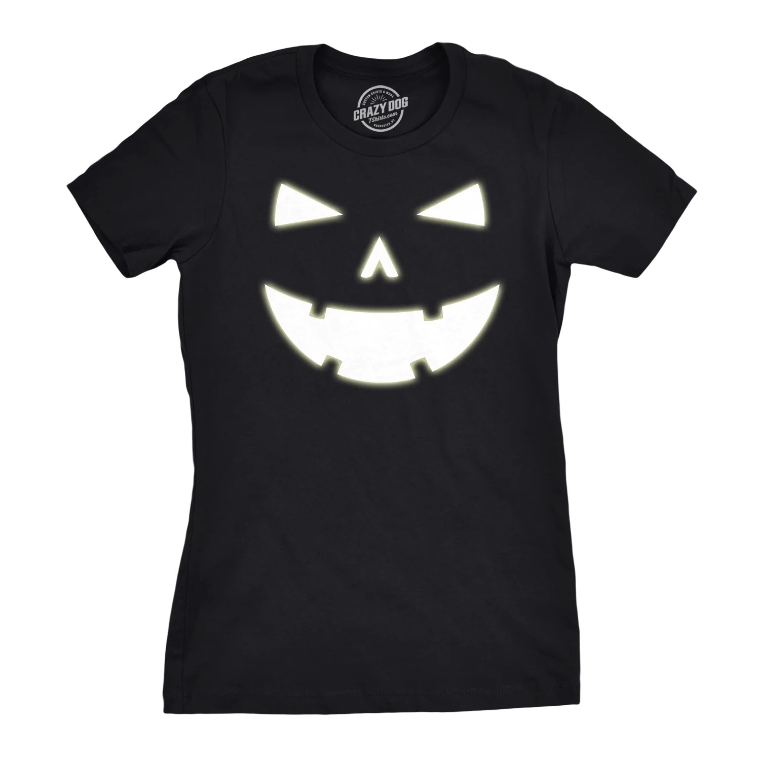 Womens Happy Tooth Glow in the Dark Pumpkin T Shirt Face Halloween Tee for Ladies Womens Graphic ... | Walmart (US)