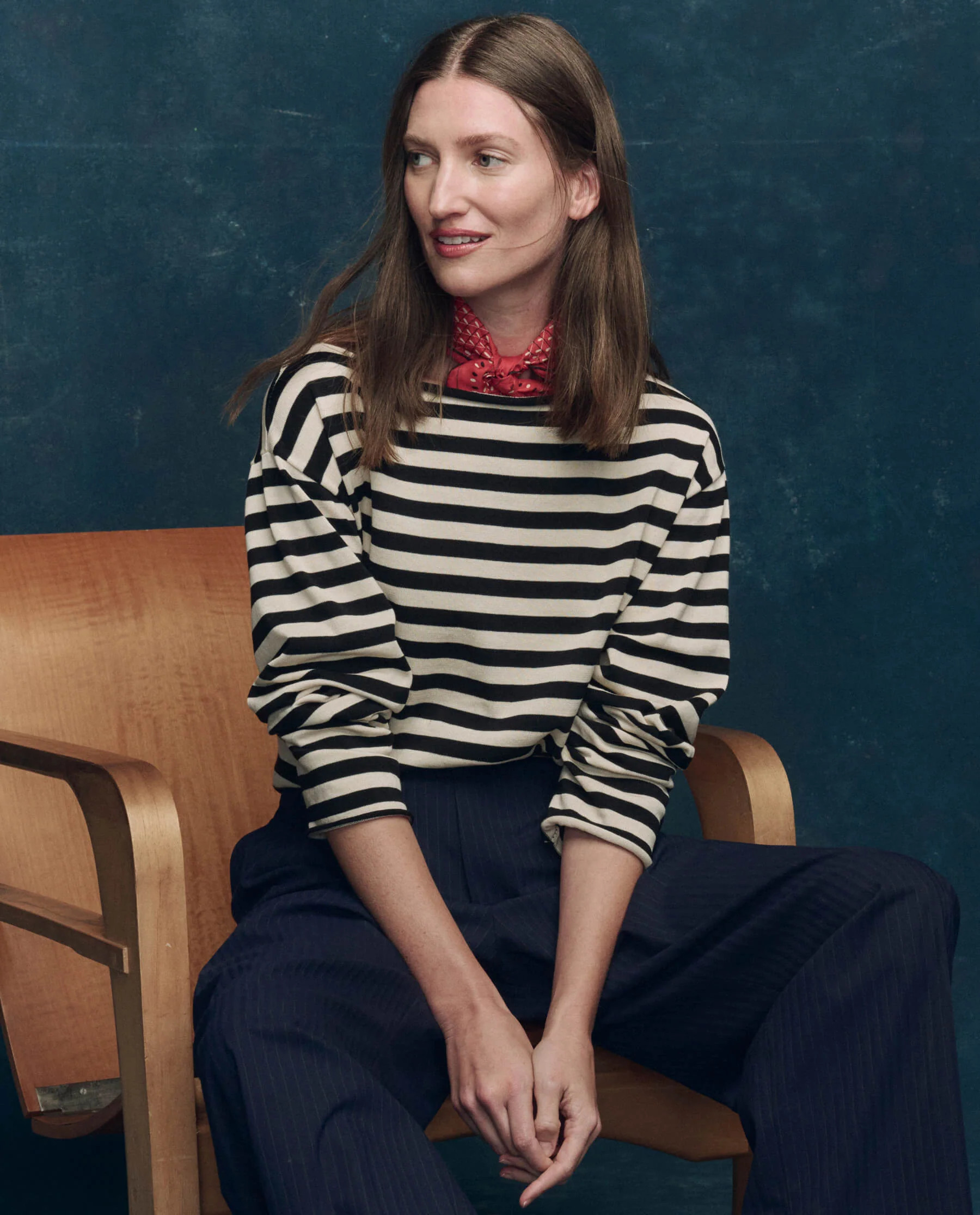 The Sailor Sweater. -- Black Stripe | THE GREAT.