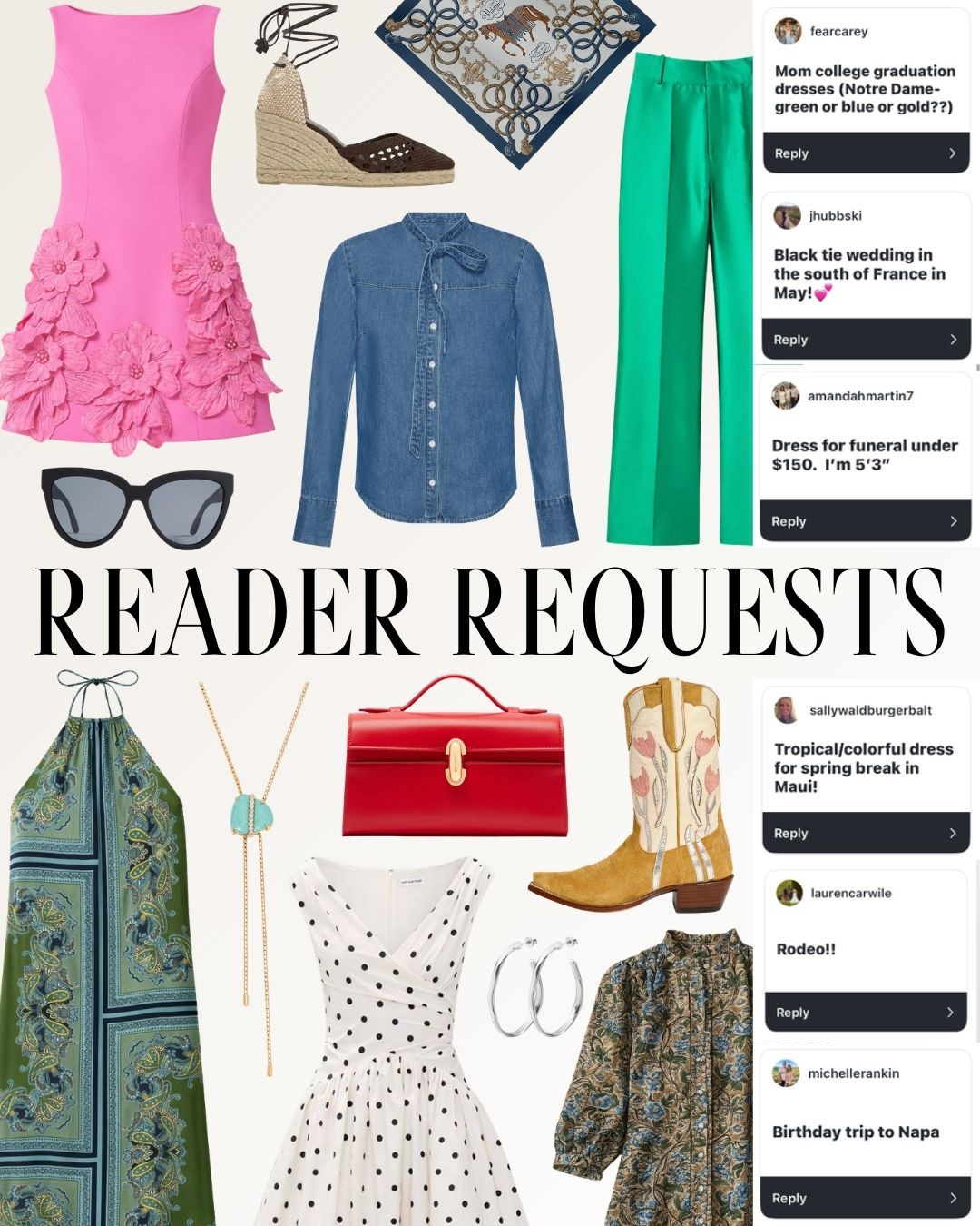 Reader Requests, answered ✨
From what to wear to a cocktail rehearsal dinner in Dallas to a chic 50th birthday dinner in Paris—and even polished looks for a night at the Rodeo—this edit pulls together your most-asked occasion outfits in one place. Think elevated, thoughtful pieces that feel special but still wearable.

Save this for your next big event and tap to shop each look you’ve been asking about. 🤍 

 #LTKStyle #ReaderRequests #WhatToWear #CocktailAttire #ParisStyle #RodeoStyle #SpecialOccasion #LTKFinds #EventStyle 

#LTKdayinmylife #LTKootd #LTKOver40