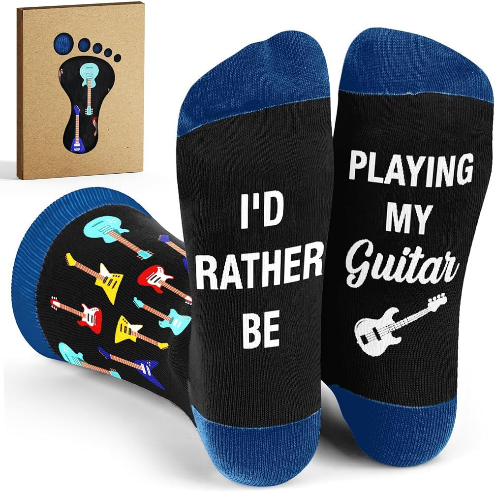 VICRAZY Guitar, Drum Socks For Men – Cool Music Accessories, Funny Musician Presents, Rock & Ro... | Amazon (US)