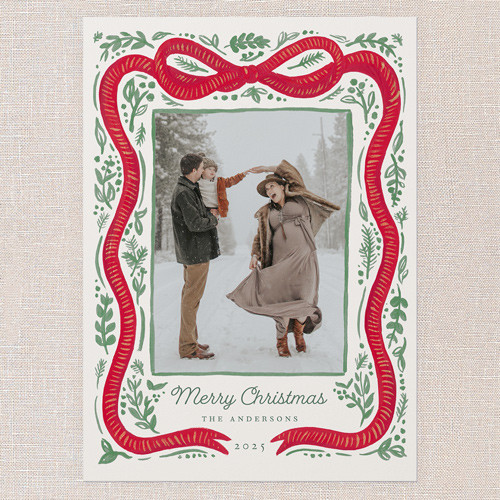 Vintage Bow Holiday Card | Shutterfly