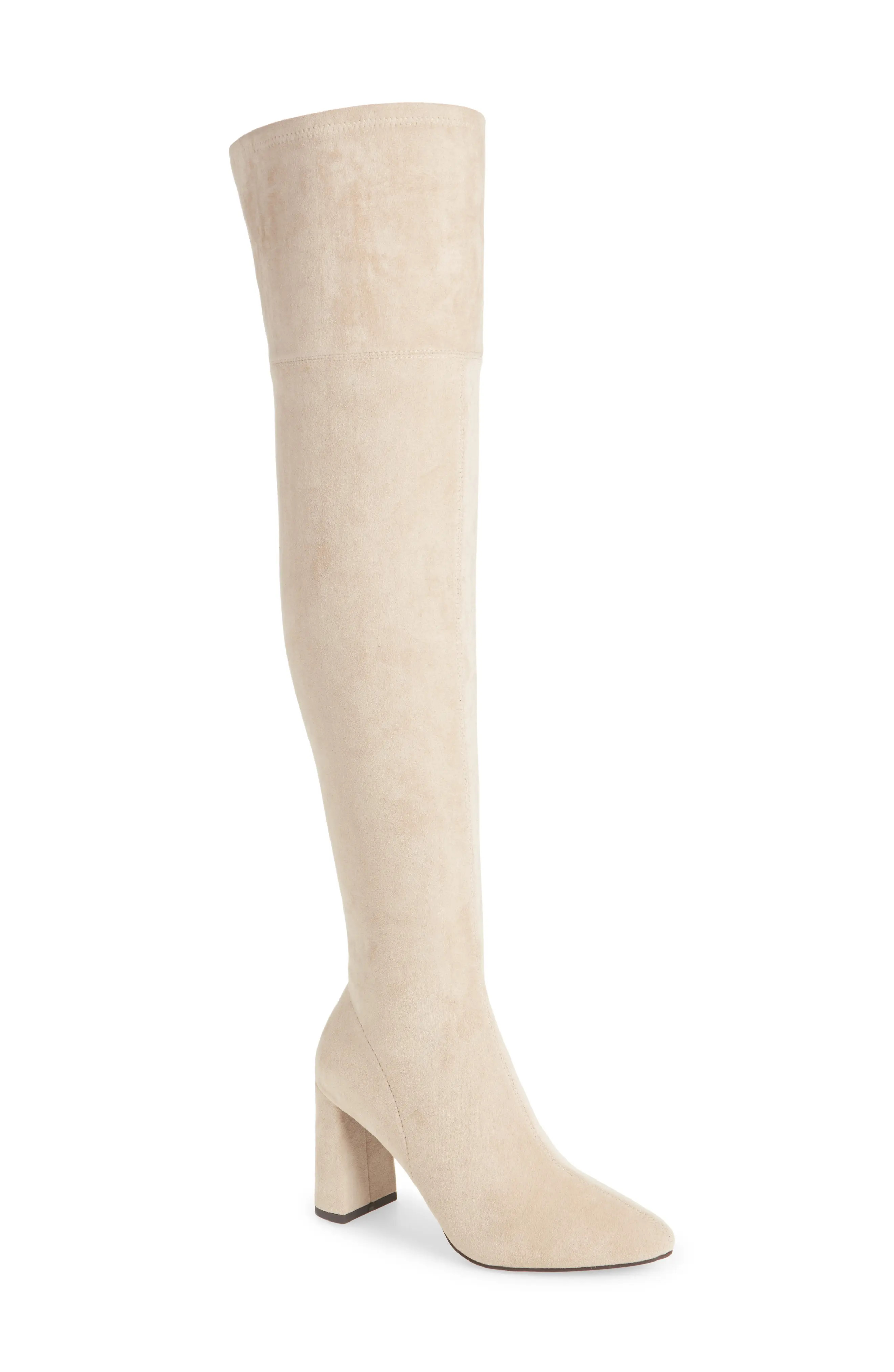 Jeffrey Campbell Parisah Over the Knee Boot, Size 8.5 in Ice Suede at Nordstrom | Nordstrom