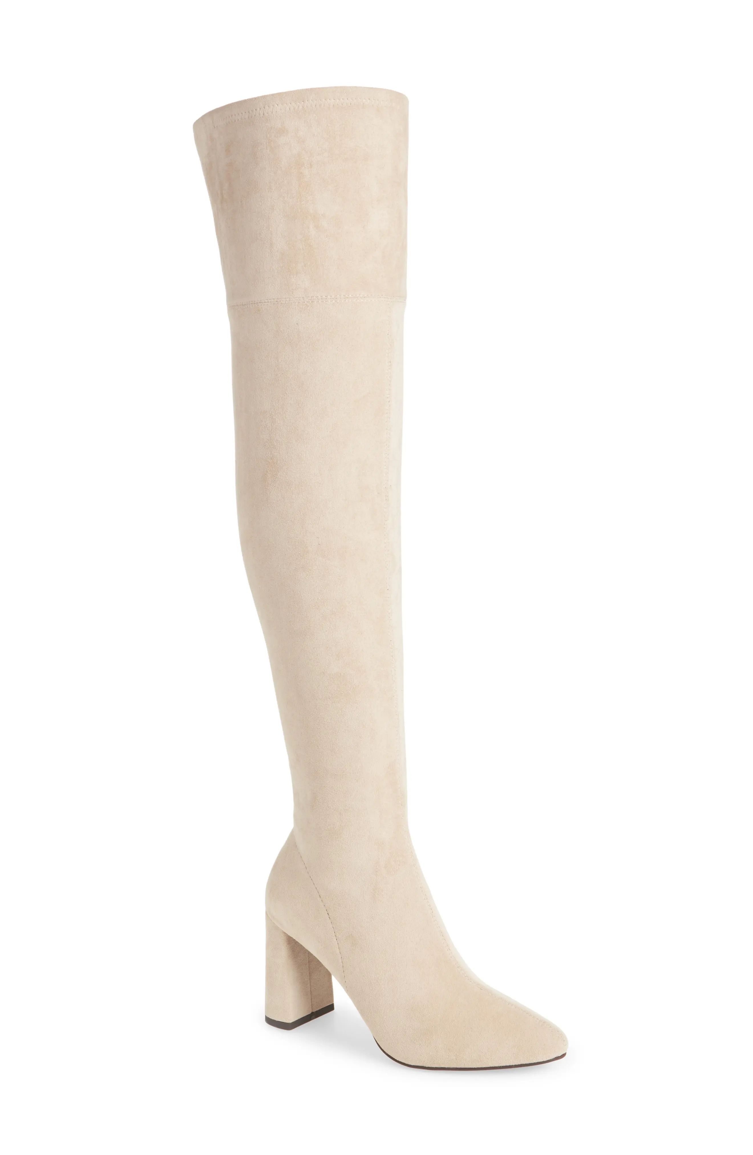 Jeffrey Campbell Parisah Over the Knee Boot, Size 11 in Ice Suede at Nordstrom | Nordstrom