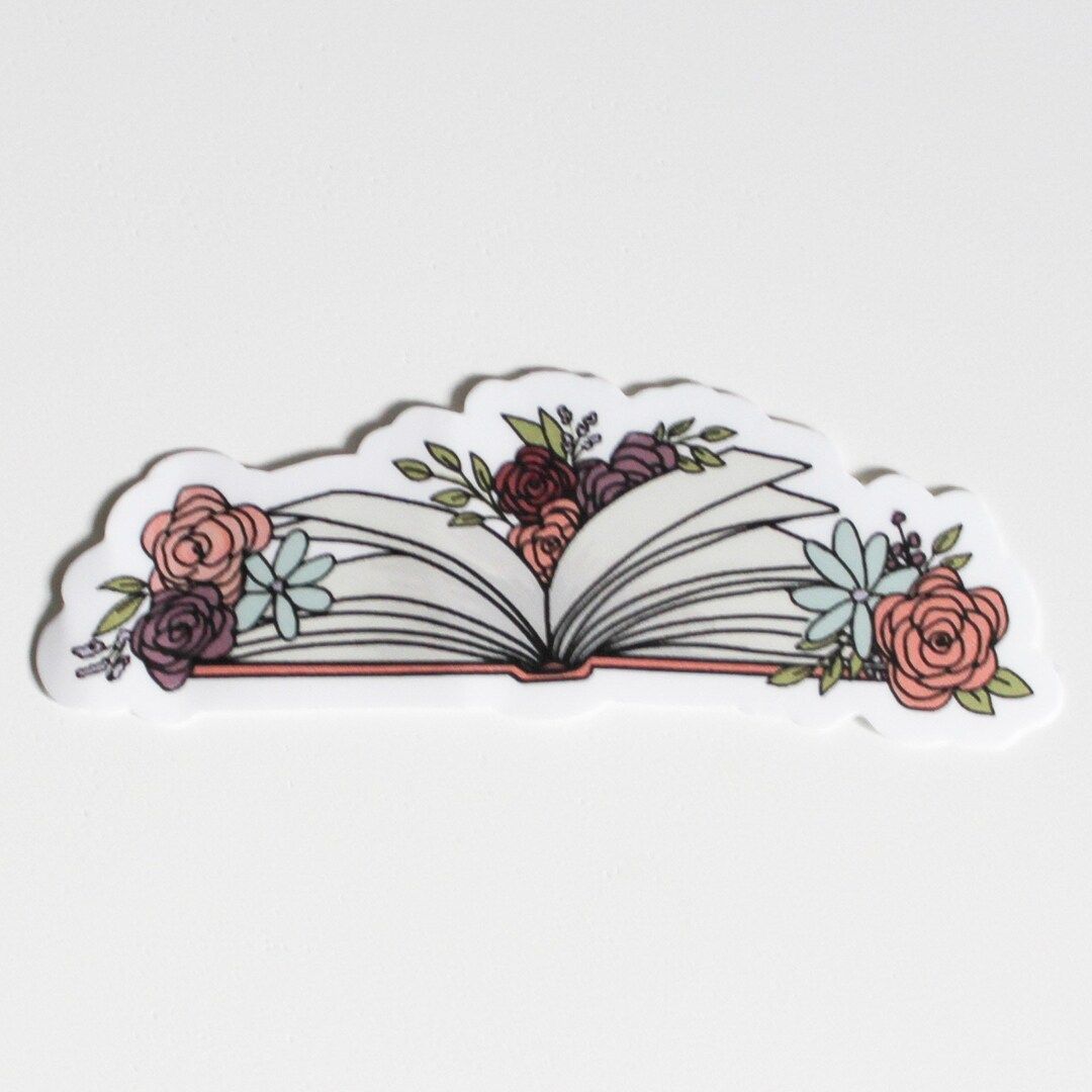 Floral book sticker | Bookish Sticker | Book Sticker | Etsy (US)