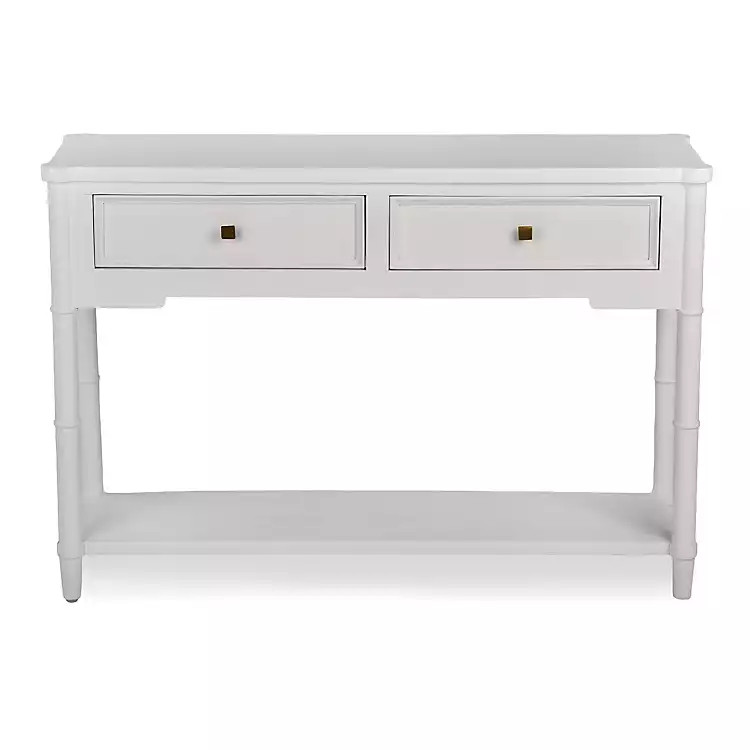 New! Genevieve White Wood Console Table | Kirklands