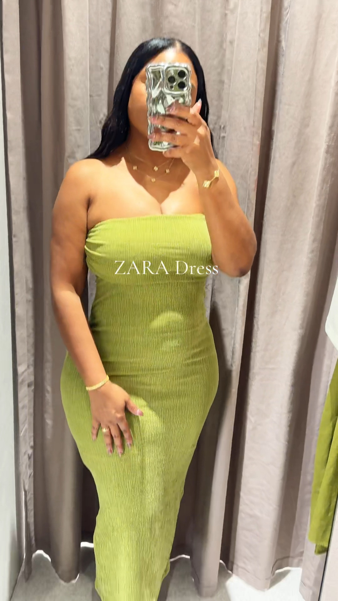 Zara Dress find 
I’m wearing a size med 
Dress details 
TEXTURED BANDEAU MIDI DRESS
Perfect for your next summer vacation outfit inspo 

#LTKStyleTip #LTKOver40 #LTKFindsUnder50