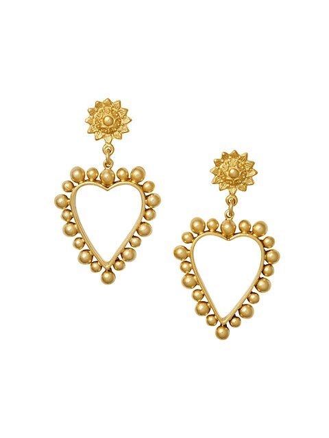 Heart Of Gold 24K Goldplated Drop Earrings | Saks Fifth Avenue