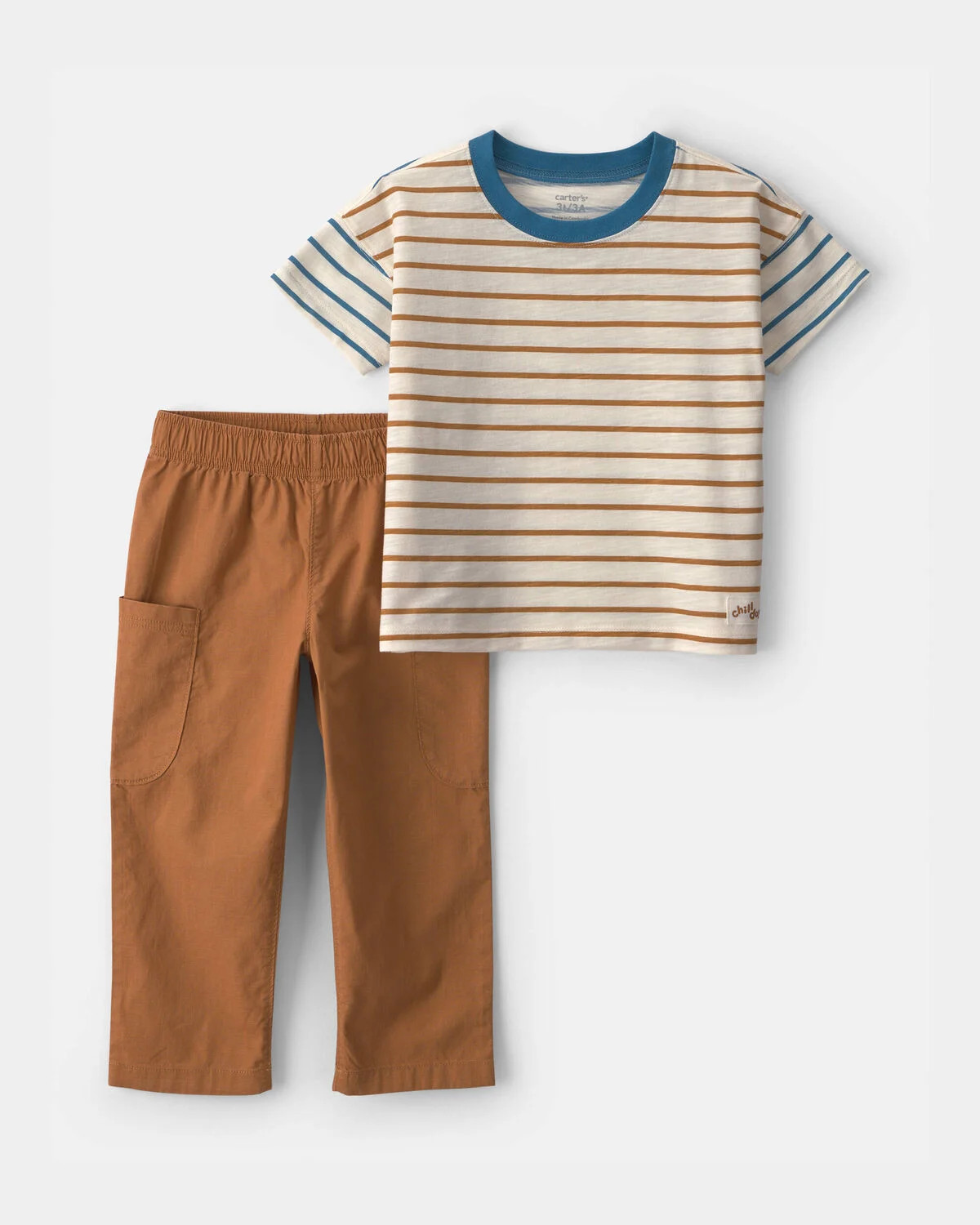 Toddler Boy 2-Piece Striped Short-Sleeve Top & Pant Set | Carter's Inc