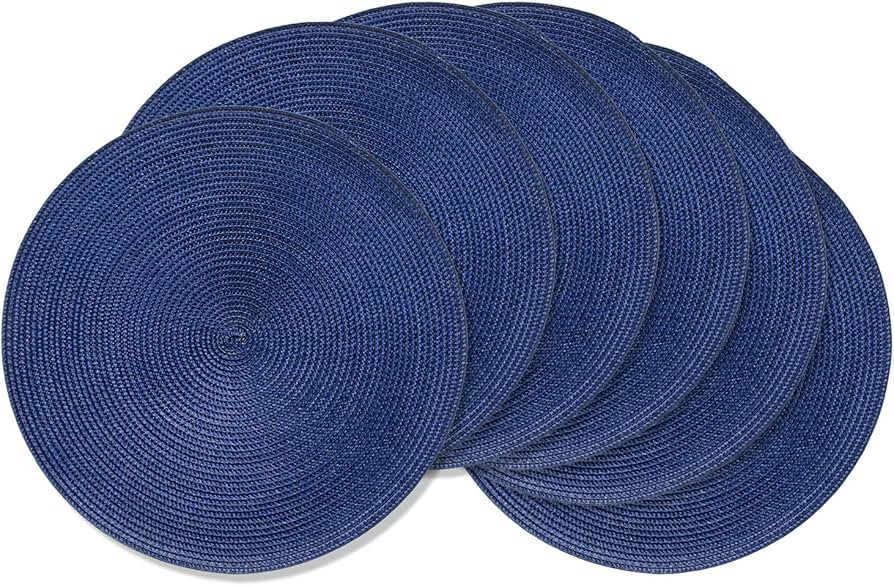 AHHFSMEI Round Braided Placemats 15 Inch Round Table Mats for Dining Tables Natural Woven Heat Re... | Amazon (US)