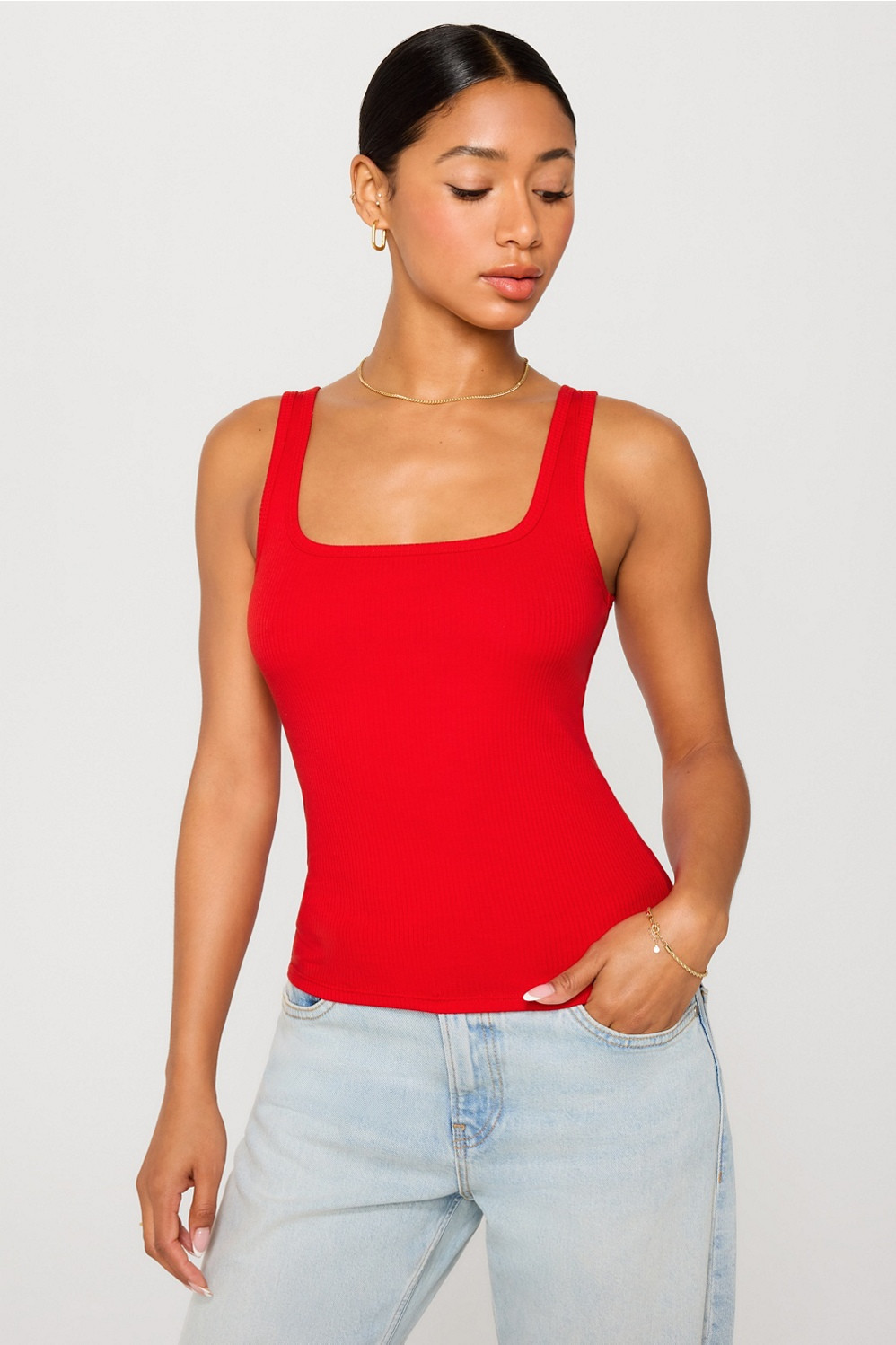 Daily Rib Square Neck Tank | Fabletics
