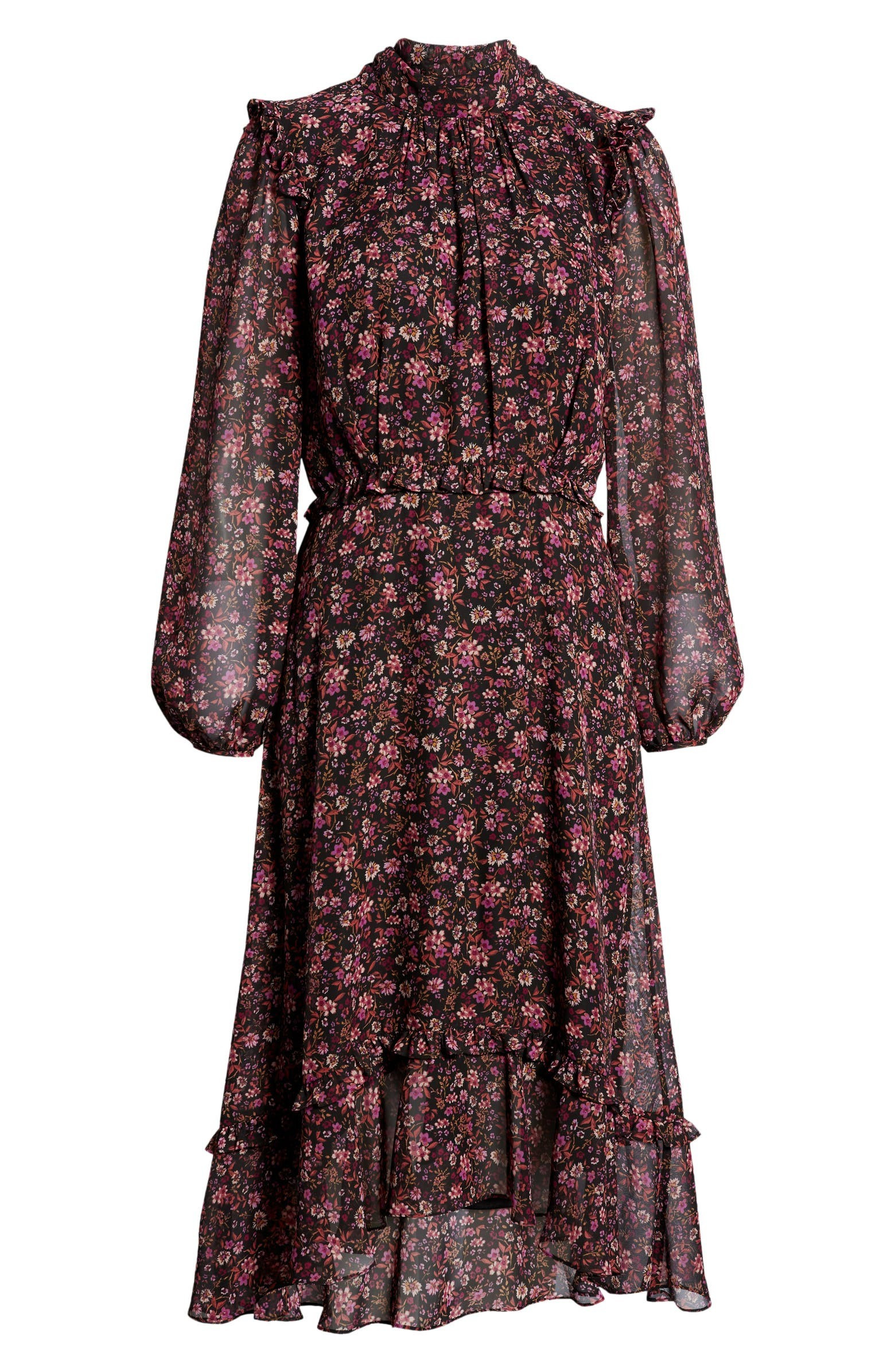 Floral Chiffon Long Sleeve Dress | Nordstrom